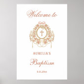 Elegant Frame Holy Cross Baptism Welcome ポスター (正面)