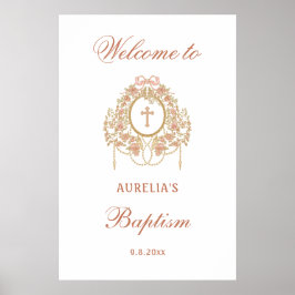 Elegant Frame Holy Cross Baptism Welcome ポスター