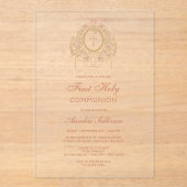 Elegant Frame Holy Cross First Holy Communion アクリル招待状 (正面)
