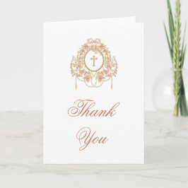 Elegant Frame Holy Cross Religious Thank You カード