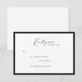Elegant Frame Modern Response Card 出欠カード (正面/裏面)