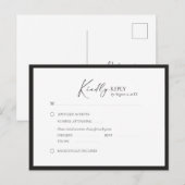 Elegant Frame Modern RSVP 案内ポストカード (正面/裏面)