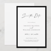 Elegant Frame Modern Save The Date Card セーブザデート (正面/裏面)