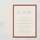 Elegant Frame Modern Save The Date Card セーブザデート (正面/裏面)