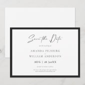 Elegant Frame Modern Save The Date Card セーブザデート (正面/裏面)