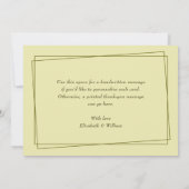 Elegant Frame on Celestial Yellow Monogram Wedding サンキューカード (裏面)