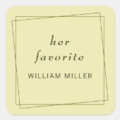 Elegant Frame on Celestial Yellow Monogram Wedding スクエアシール (正面)