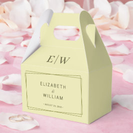 Elegant Frame on Celestial Yellow Monogram Wedding フェイバーボックス