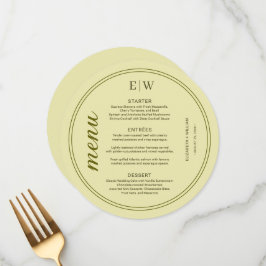 Elegant Frame on Celestial Yellow Monogram Wedding メニュー