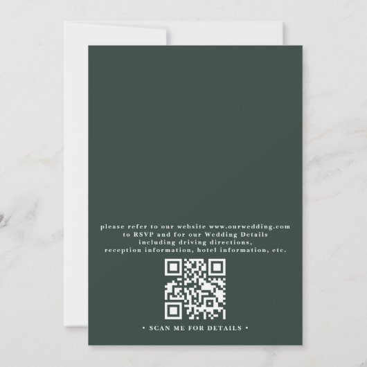 Elegant Framed Peonies Elegant QR Code Wedding 招待状 (裏面)