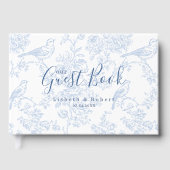 Elegant French Blue Chinoiserie Vintage Wedding ゲストブック (正面)