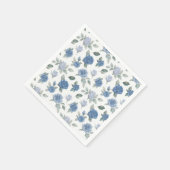 Elegant French Blue Rose Watercolor Pattern スタンダードカクテルナプキン (角)