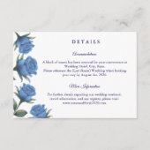 Elegant French Blue Rose Watercolor Wedding エンクロージャーカード (正面)