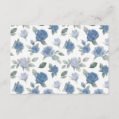 Elegant French Blue Rose Watercolor Wedding エンクロージャーカード (裏面)