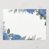 Elegant French Blue Rose Watercolor Wedding  サンキューカード (裏面)