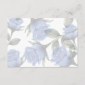 Elegant French Blue Rose Watercolor Wedding 出欠カード (裏面)