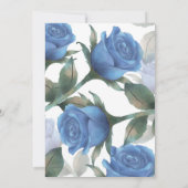 Elegant French Blue Rose Watercolor Wedding 招待状 (裏面)