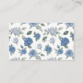 Elegant French Blue Rose Watercolor Wedding Flat プレイスカード (裏面)