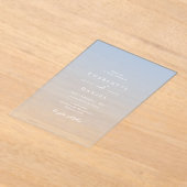 Elegant French BlueGradient Acrylic Wedding アクリル招待状 (レイダウン)