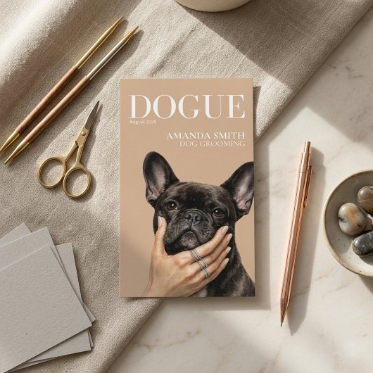 Elegant French Bulldog Dogue Cover Business Card 名刺