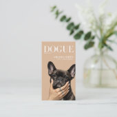 Elegant French Bulldog Dogue Cover Business Card 名刺 (スタンド正面)