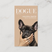Elegant French Bulldog Dogue Cover Business Card 名刺 (正面)