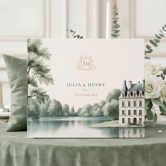 Elegant French Château Monogram Wedding ゲストブック