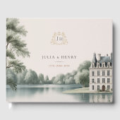 Elegant French Château Monogram Wedding ゲストブック (正面)