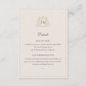 Elegant French Château Monogram Wedding Details エンクロージャーカード (正面)