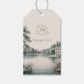 Elegant French Château Monogram Wedding Gift Tag ギフトタグ (正面)