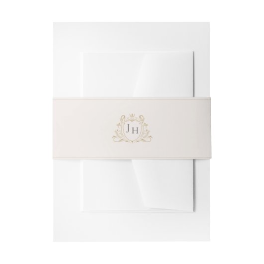 Elegant French Château Monogram Wedding Invitation 招待状ベリーバンド (正面例)