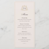 Elegant French Château Monogram Wedding Menu Card メニュー (正面)