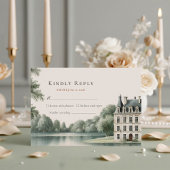 Elegant French Château Monogram Wedding RSVP