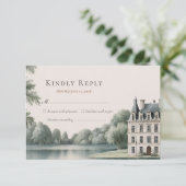 Elegant French Château Monogram Wedding RSVP (スタンド正面)