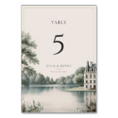 Elegant French Château Monogram Wedding Table Card テーブルナンバー (正面)