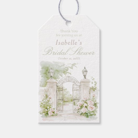 Elegant French Chateau Pastel Bridal Garden  ギフトタグ (正面)