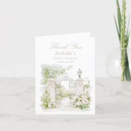 Elegant French Chateau Pastel Bridal Garden  サンキューカード
