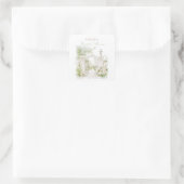 Elegant French Chateau Pastel Bridal Garden  スクエアシール (バッグ)