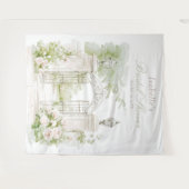 Elegant French Chateau Pastel Bridal Garden  タペストリー (正面(横))