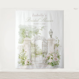 Elegant French Chateau Pastel Bridal Garden  タペストリー