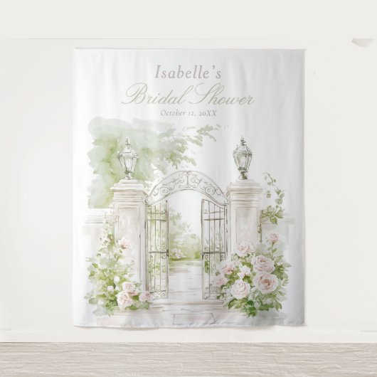 Elegant French Chateau Pastel Bridal Garden  タペストリー (正面)
