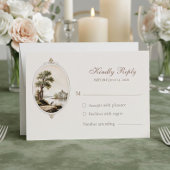 Elegant French Chateau Wedding Response Card 出欠カード
