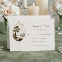Elegant French Chateau Wedding Response Card