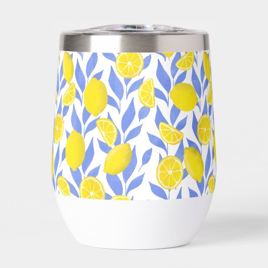 Elegant French Country Lemon Blue Botanical (正面)