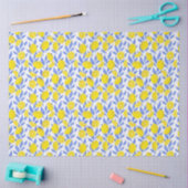 Elegant French Country Lemon Blue Botanical 薄葉紙 (クラフト)