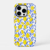 Elegant French Country Lemon Blue Botanical iPhoneケース (裏面)