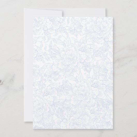 Elegant French Floral Blue 招待状 (裏面)