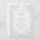 Elegant French Floral Wedding Invitation 招待状 (正面)