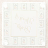 Elegant French Horn Christmas Irish Cream ガラスコースター (裏面)