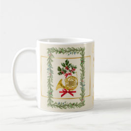 Elegant French Horn Christmas Irish Cream コーヒーマグカップ